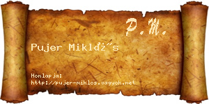 Pujer Miklós névjegykártya